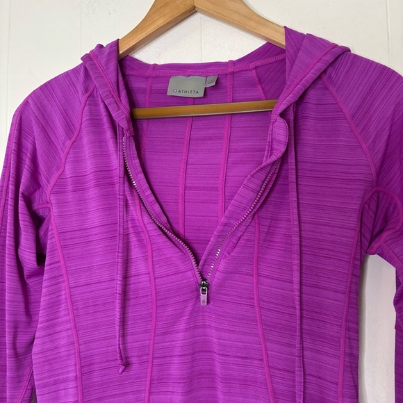 Athleta Pacifica UPF Hoodie w/ thumb holes + pocket 1/4 Zip Top CoverUp Sz Small - Picture 6 of 12